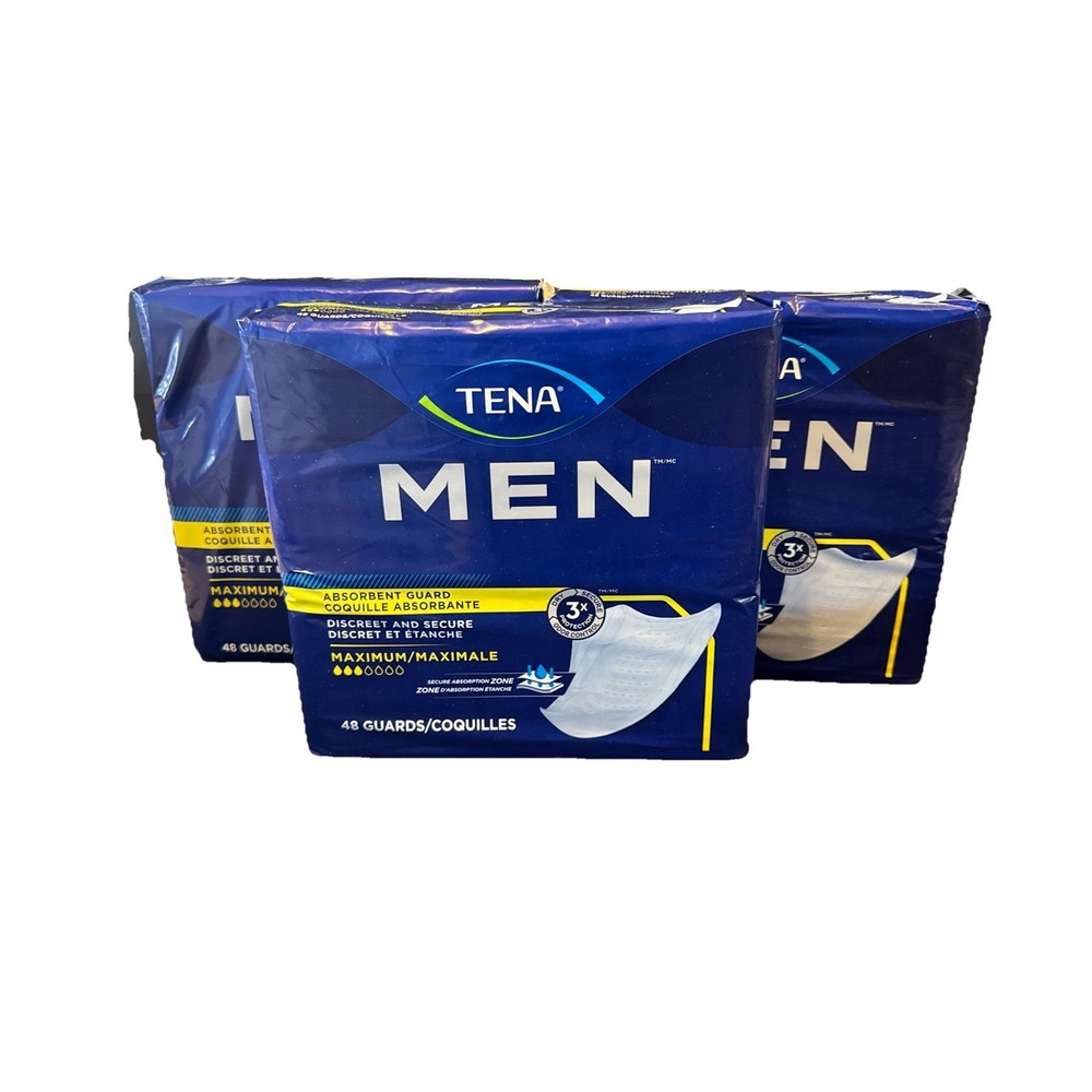 Tena Men Maximum Absorbency Men's Incontinence Pads Guards  3 packs 48ct Each